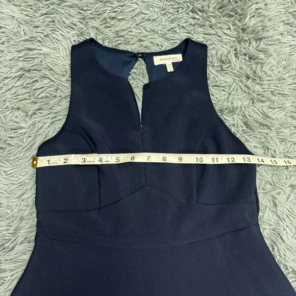 Monteau Sleeveless Navy Blue Fit n Flare Mini Dress Size Small - Picture 11 of 11